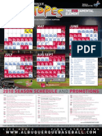 2010 Schedule With Promotions