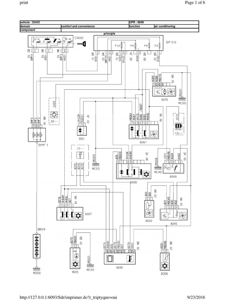 Citroen Saxo Airconditioning Electric Wiring Diagram