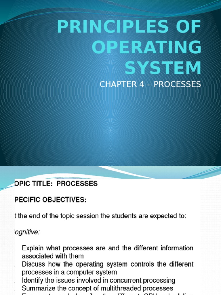 Principles of Operating System: Chapter 4 - Processes | PDF
