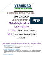 Preguntas de Metodología Del Estudio Universitario