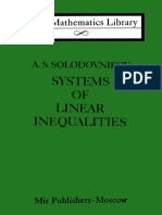 Aleksandr Samuilovich Solodovnikov Systems of Linear Inequalities Little Mathematics Library 1979