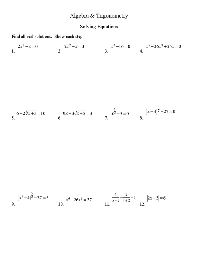 A & T Solving Equations (Revised 2013) | PDF | Teaching Methods & Materials