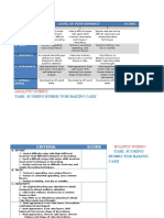 Sample Scoring Rubric For Baking Cake