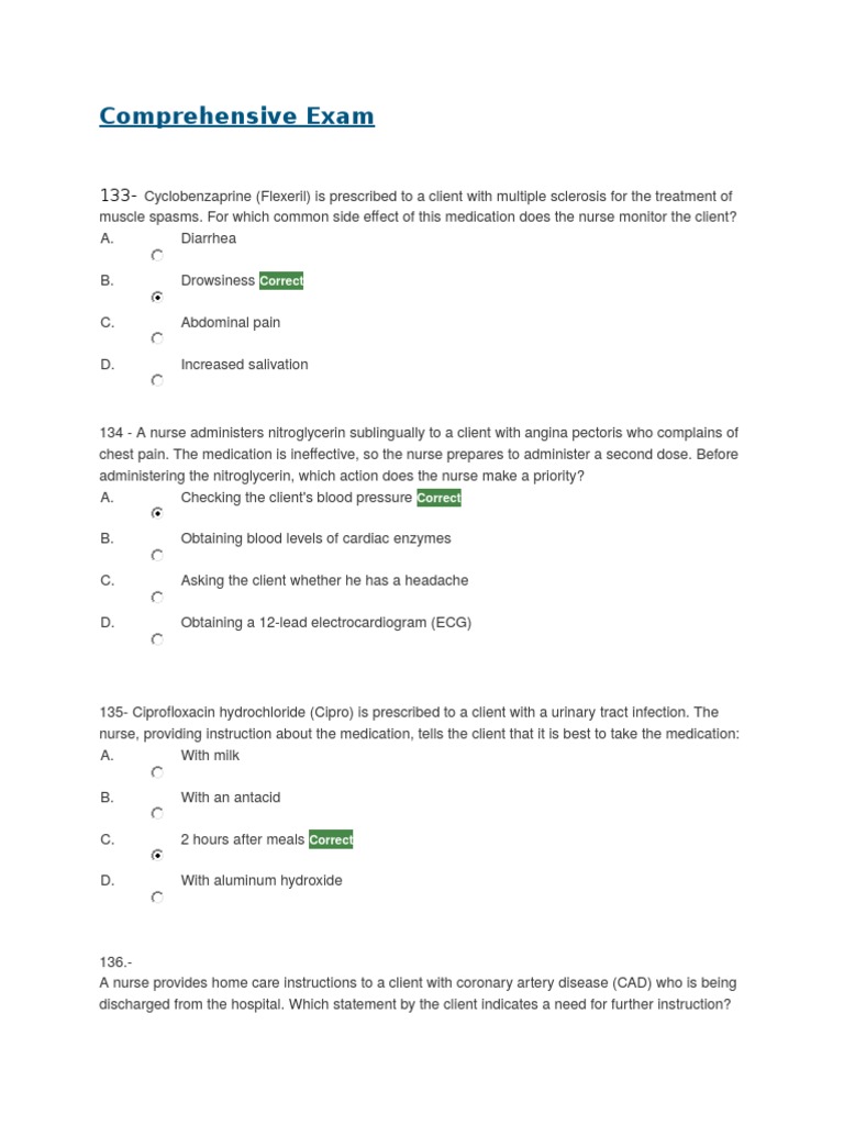 Hesi Exit Exam PDF Angina Pectoris Diabetes Mellitus Type 2