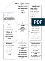 Monthly Curriculum Oct