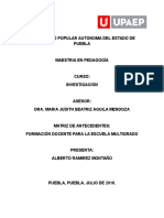 Matriz de Antecedentes - Formacion para La Escuela Multigrado