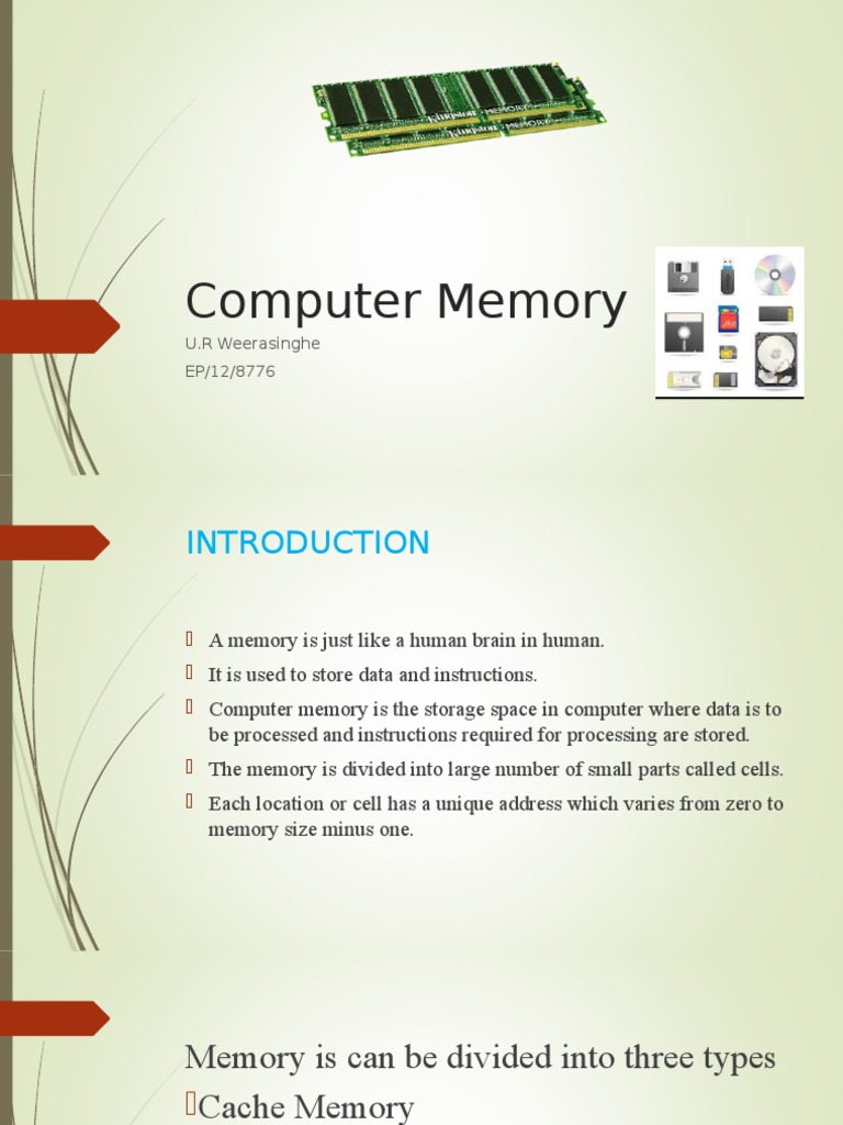 Computer Memory | PDF | Computer Data Storage | Random Access Memory