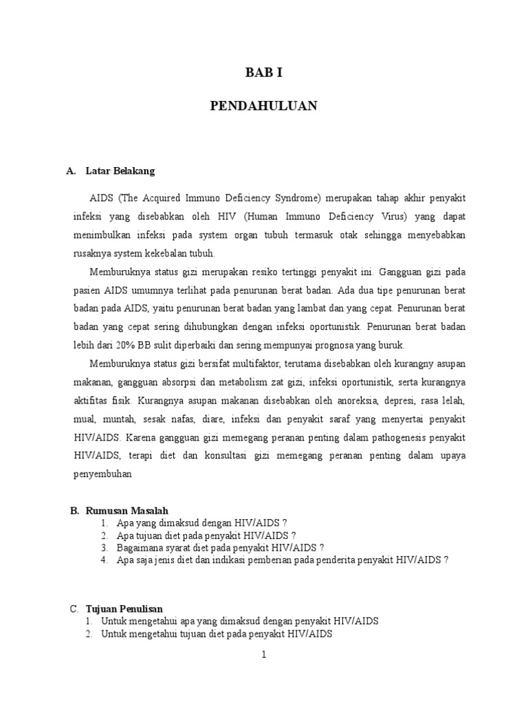 Makalah Diet Penyakit Hiv