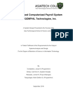 Asiatech College: A Proposed Computerized Payroll System For GEMPHIL Technologies, Inc