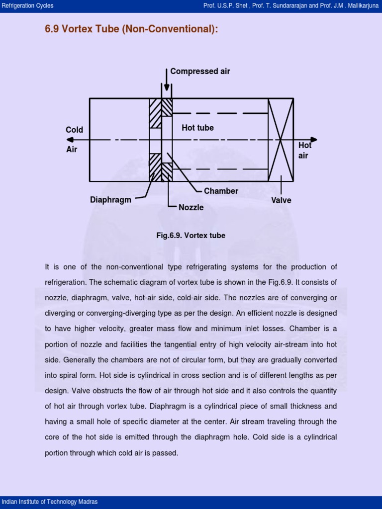 Vortex Tube Refrigeration System Overview | PDF | Nozzle | Valve