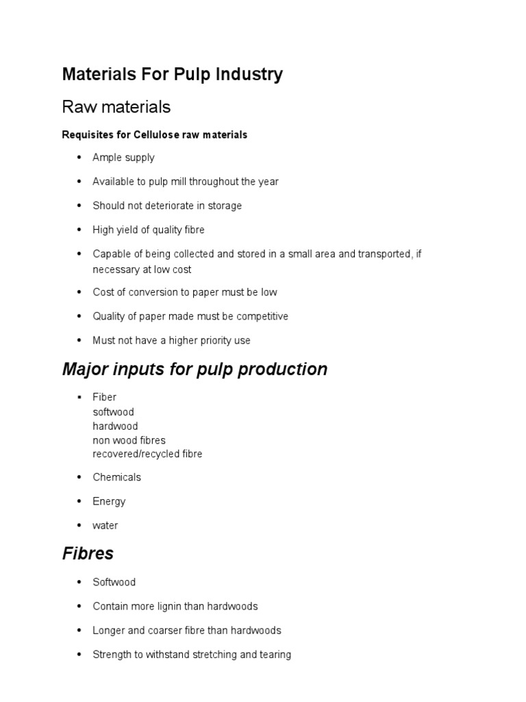 Pulp and Paper Production | Download Free PDF | Pulp (Paper) | Paper