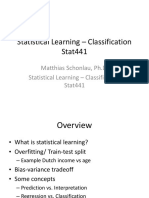 Matthias Schonlau, Ph.D. Statistical Learning - Classification Stat441