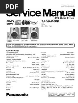 Panasonic Dvd Sa Vk450ee Electrostatic Discharge Physics