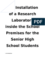 The Installation of A Research Laboratory Inside The School Premises For The Senior High School Students