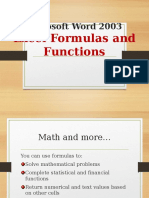 Excel 2003 Formulas and Functions Final