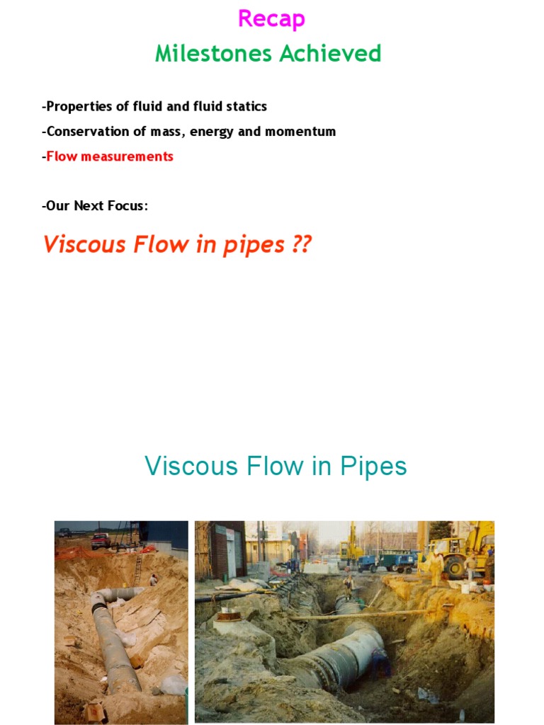Viscous Flow in Pipes: Key Concepts | PDF | Fluid Dynamics | Turbulence