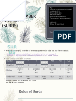 Topic 1: Number Systems (Surds)