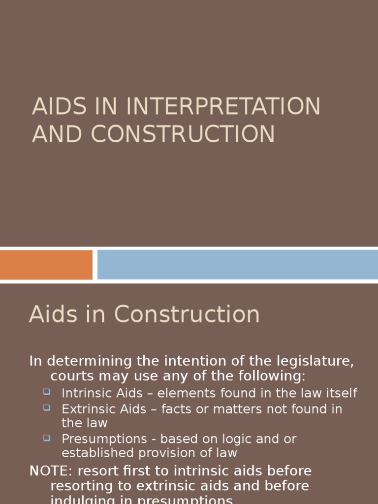 Aids in Interpretation and Construction (1) Repeal Jurisprudence