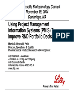 Using Project Management Information Systems (PMIS) To Improve R&D Portfolio Decisions