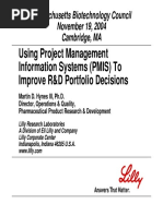 Using Project Management Information Systems (PMIS) To Improve R&D Portfolio Decisions