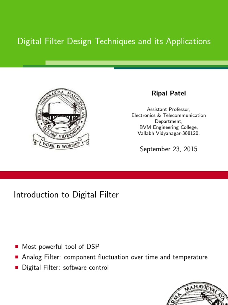Digital Filter Design Techniques | PDF | Digital Signal Processing ...