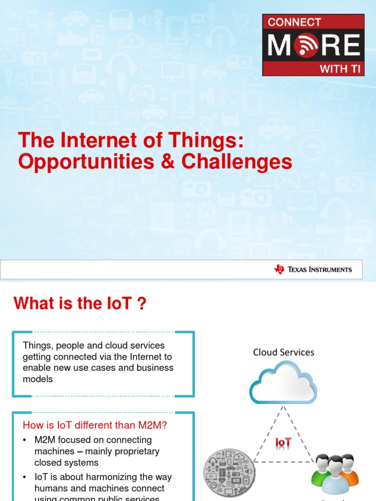 The Internet Of Things Opportunities Challenges Pdf Internet Of