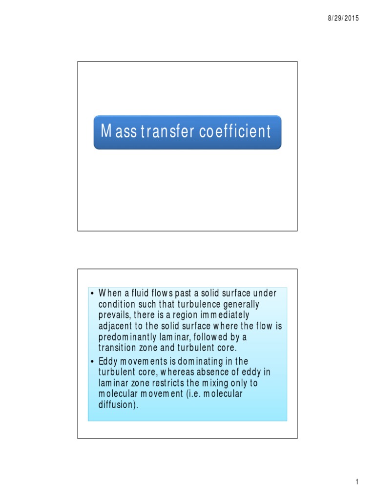 Mass Transfer Coefficient Overview | PDF | Turbulence | Diffusion