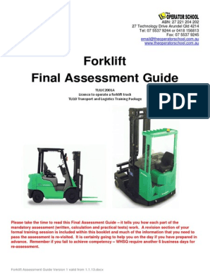 Final Assessment Guide Forklift V1 Forklift Personal Protective Equipment
