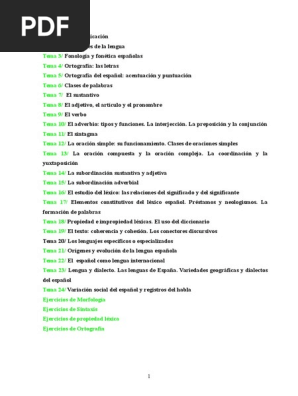 Lengua De Acceso 2013 2014 Predicado Gramatica Palabra