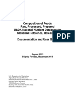 Composition of Foods Raw, Processed, Prepared USDA National Nutrient Database For Standard Reference, Release 26 Documentation and User Guide