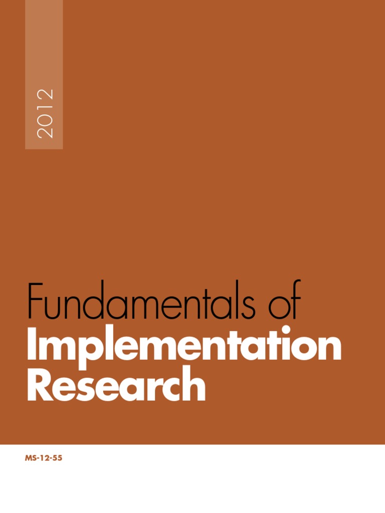 Fundamentals of Implementation Research | PDF