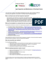 Fact Sheet No. 1: Proper Inspection and Maintenance of Overhead Cranes and Hoists