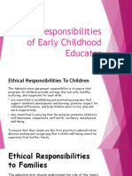 Ethical Responsibilities of Early Childhood
