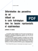 Paramètres Hydrogéologique Du Sol Dans Les Bassins Expérimentaux