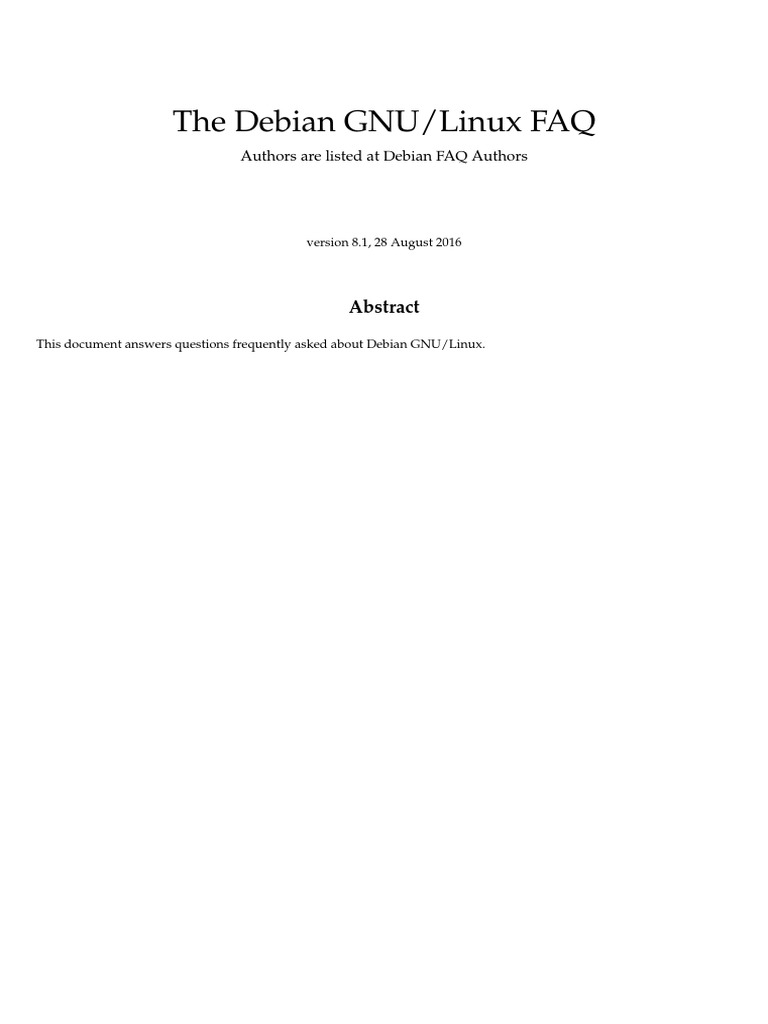 Debian FAQ EN-us | PDF | Linux Distribution | Gnu