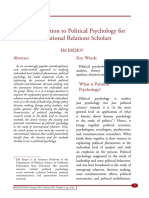An Introduction To Political Psychology For International Relations Scholars