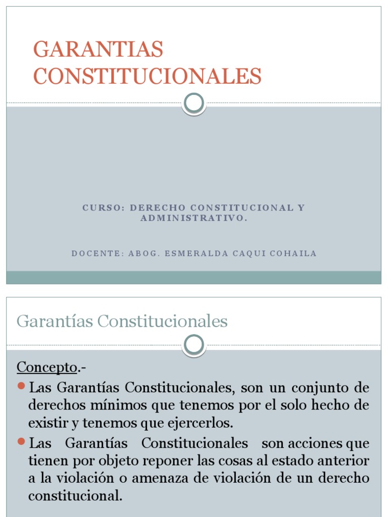 Garantias Constitucionales | PDF | Habeas corpus | Derecho Constitucional