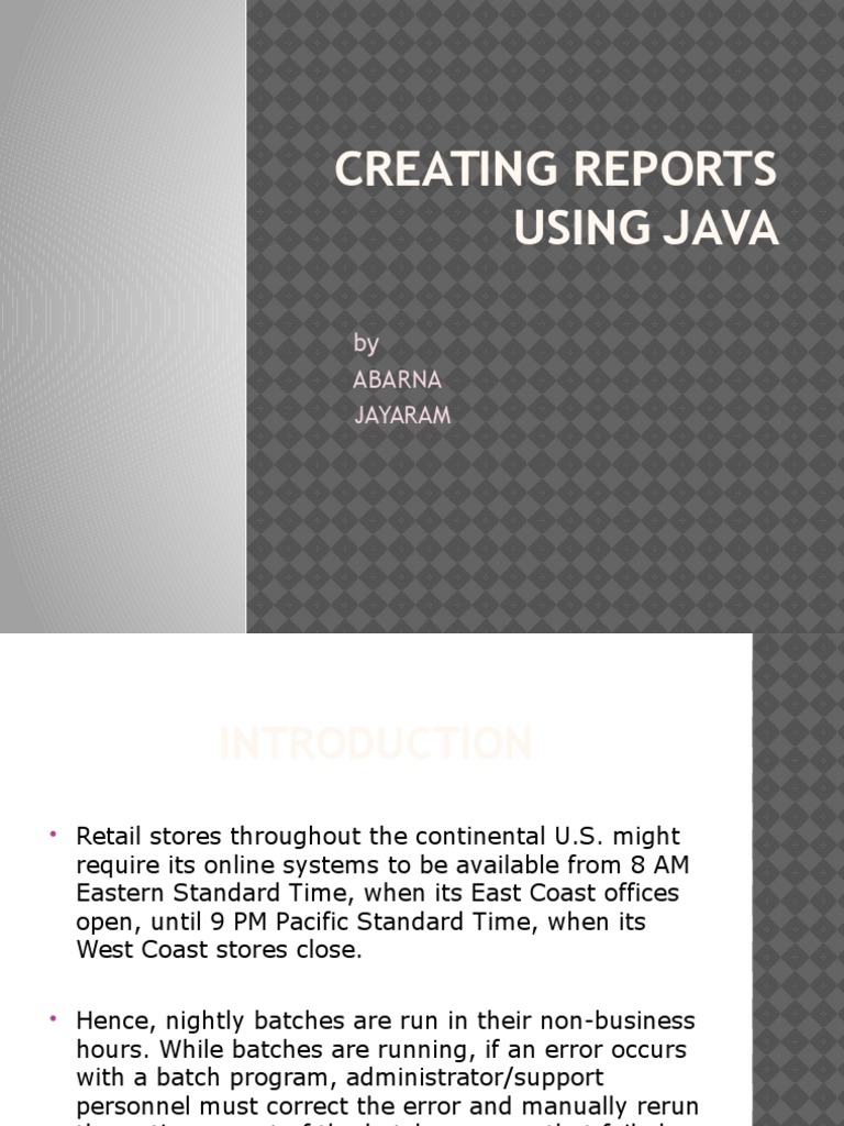 Creating Reports Using Java | PDF | Retail | Spreadsheet