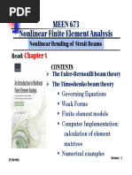 MEEN 673 Nonlinear Finite Element Analysis: Read: Nonlinear Bending of Strait Beams