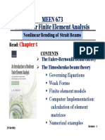 MEEN 673 Nonlinear Finite Element Analysis: Read: Nonlinear Bending of Strait Beams