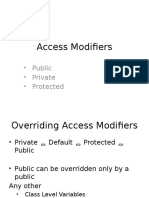 Access Modifiers: - Public - Private - Protected