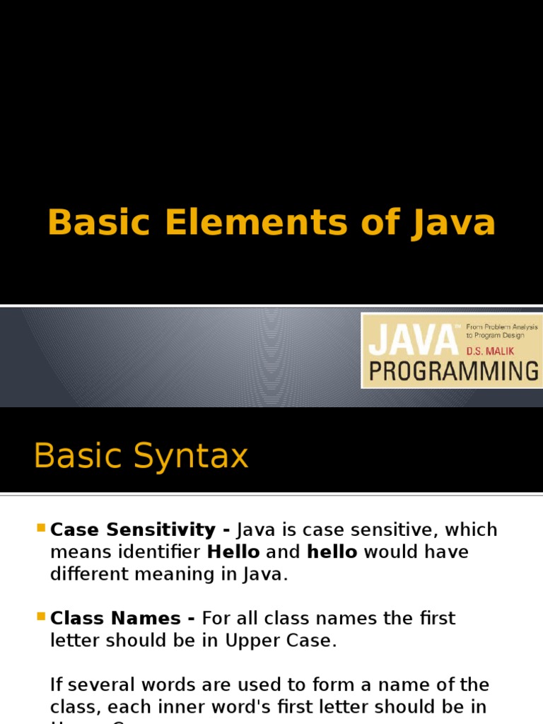 Basic Elements of Java | PDF | Data Type | Variable (Computer Science)