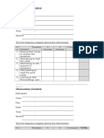 Observation Checklist