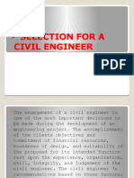 Selection for a Civil Engineer