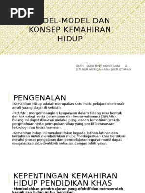 Model Model Dan Konsep Kemahiran Hidup Pdf