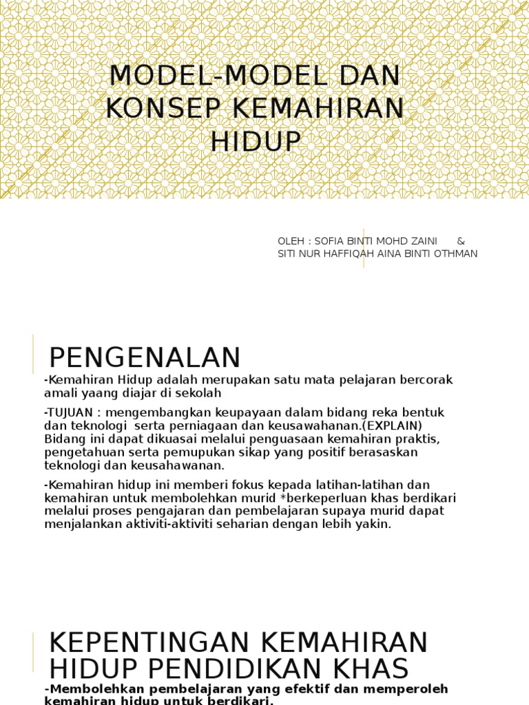 Model Model Dan Konsep Kemahiran Hidup Pdf