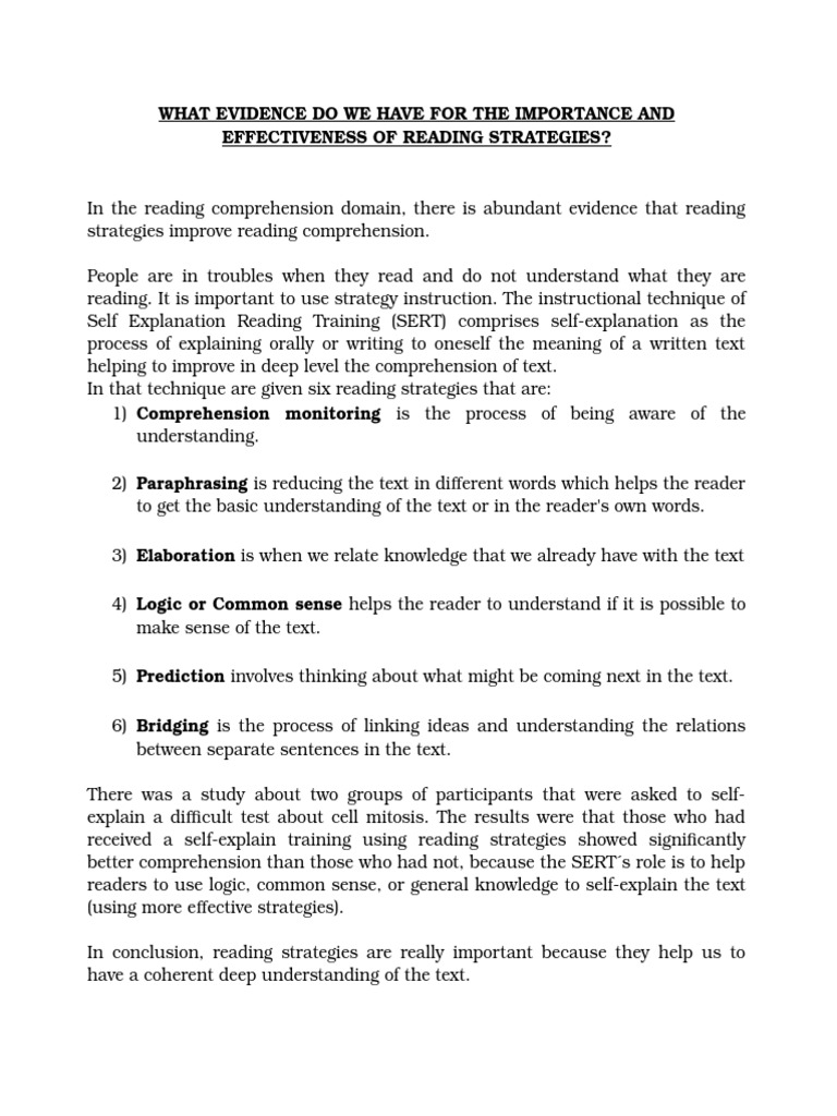 Reading Strategies Boost Comprehension | PDF