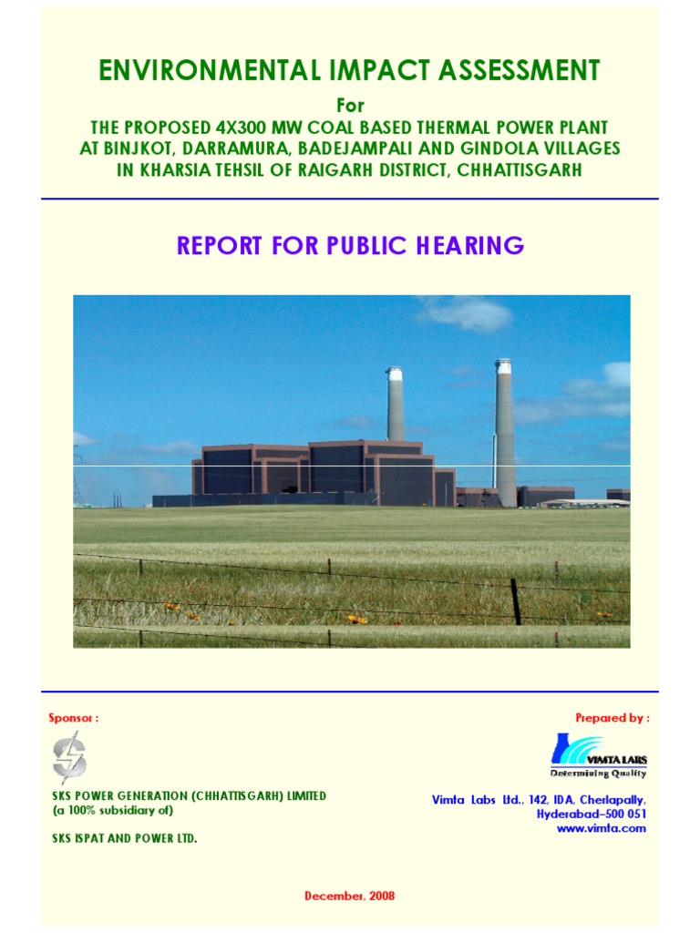 EIA for 4x300 MW Thermal Power Plant | PDF | Environmental Monitoring ...