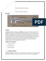 Lab Session # 1: To Find Diameter of Solid Pins Using Vernier Calliper