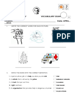 N° Vocabulary Exam - Date: APRIL.